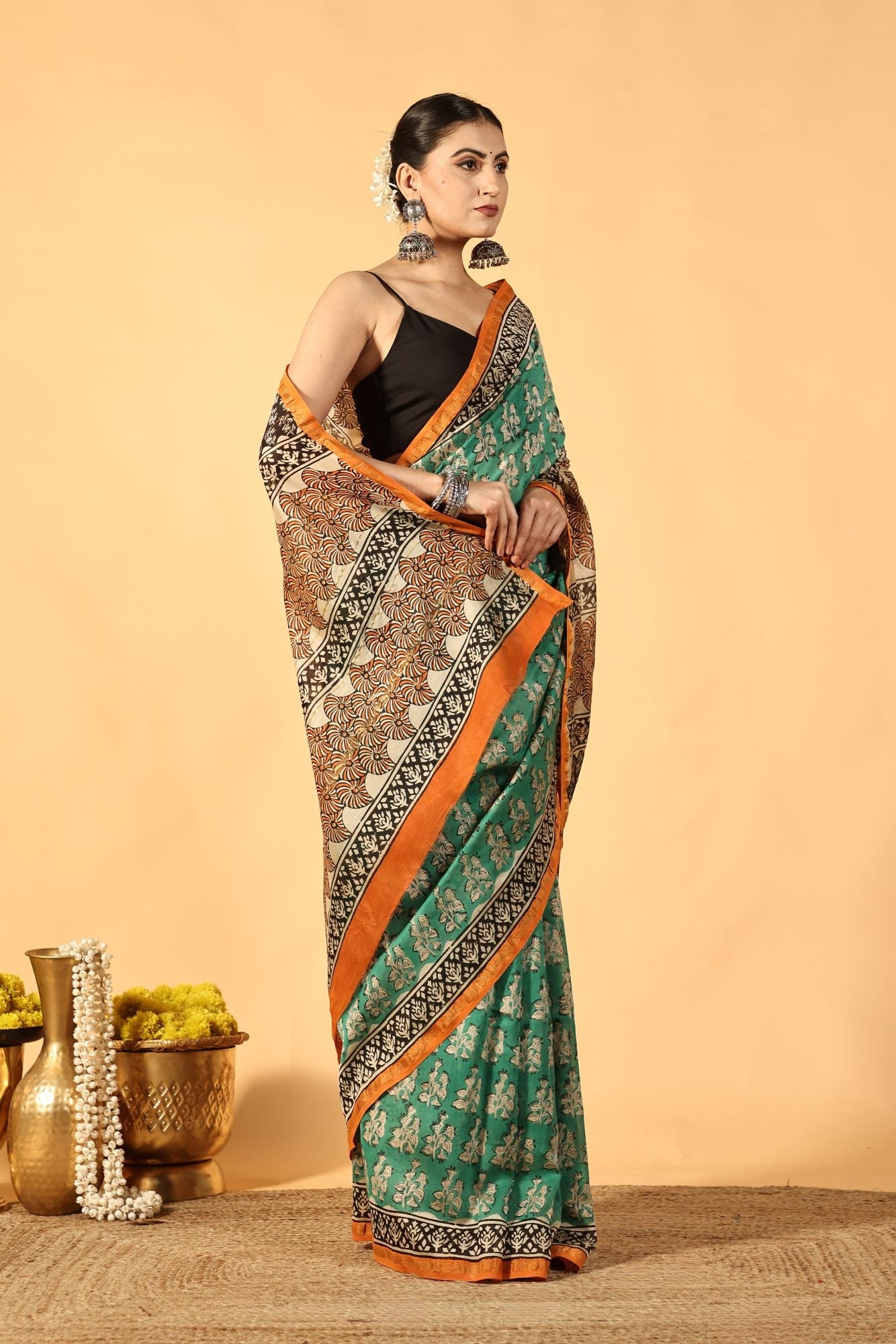 Green Glow Cotton Silk Saree