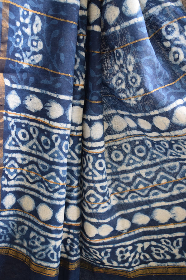 MULAN BLUE COTTON SILK SAREE
