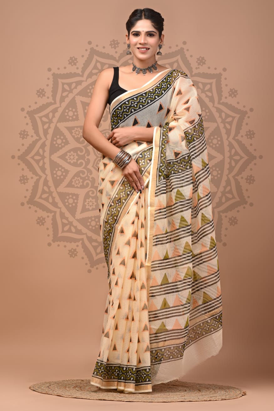 Multicolor Digital Print Mul Cotton Saree With Unstitched Blouse Piece