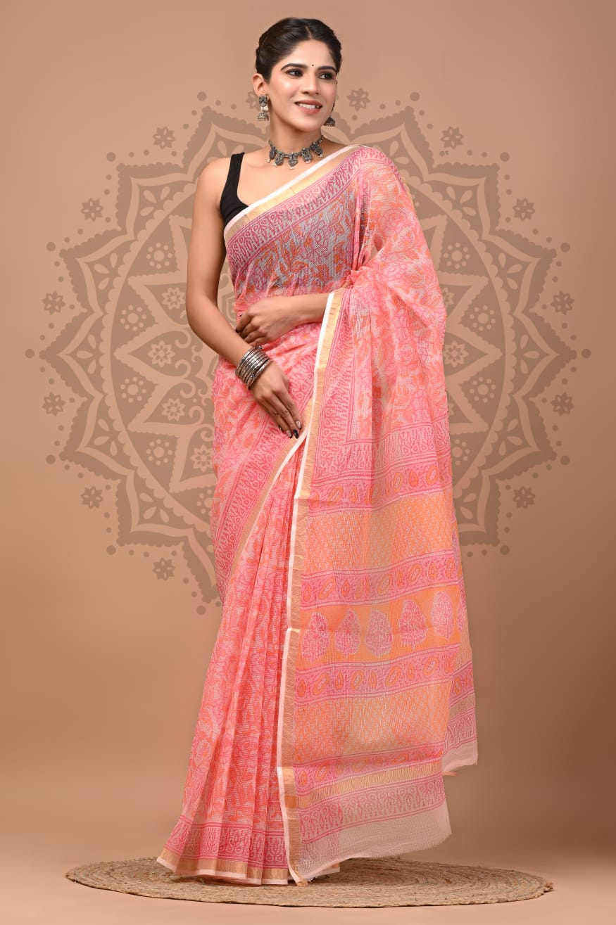 Multicolor Digital Print Mul Cotton Saree With Unstitched Blouse Piece
