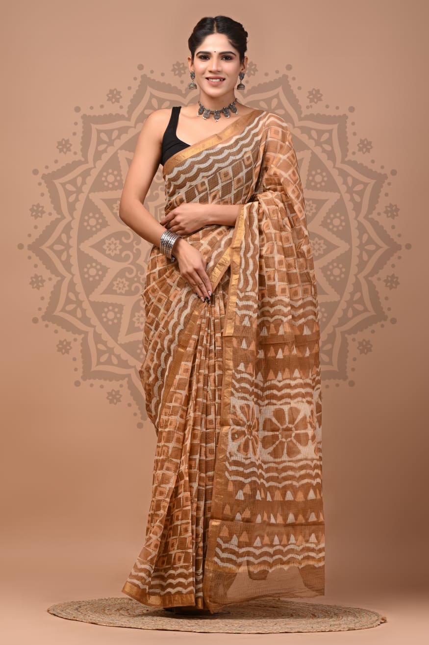 Multicolor Digital Print Mul Cotton Saree With Unstitched Blouse Piece