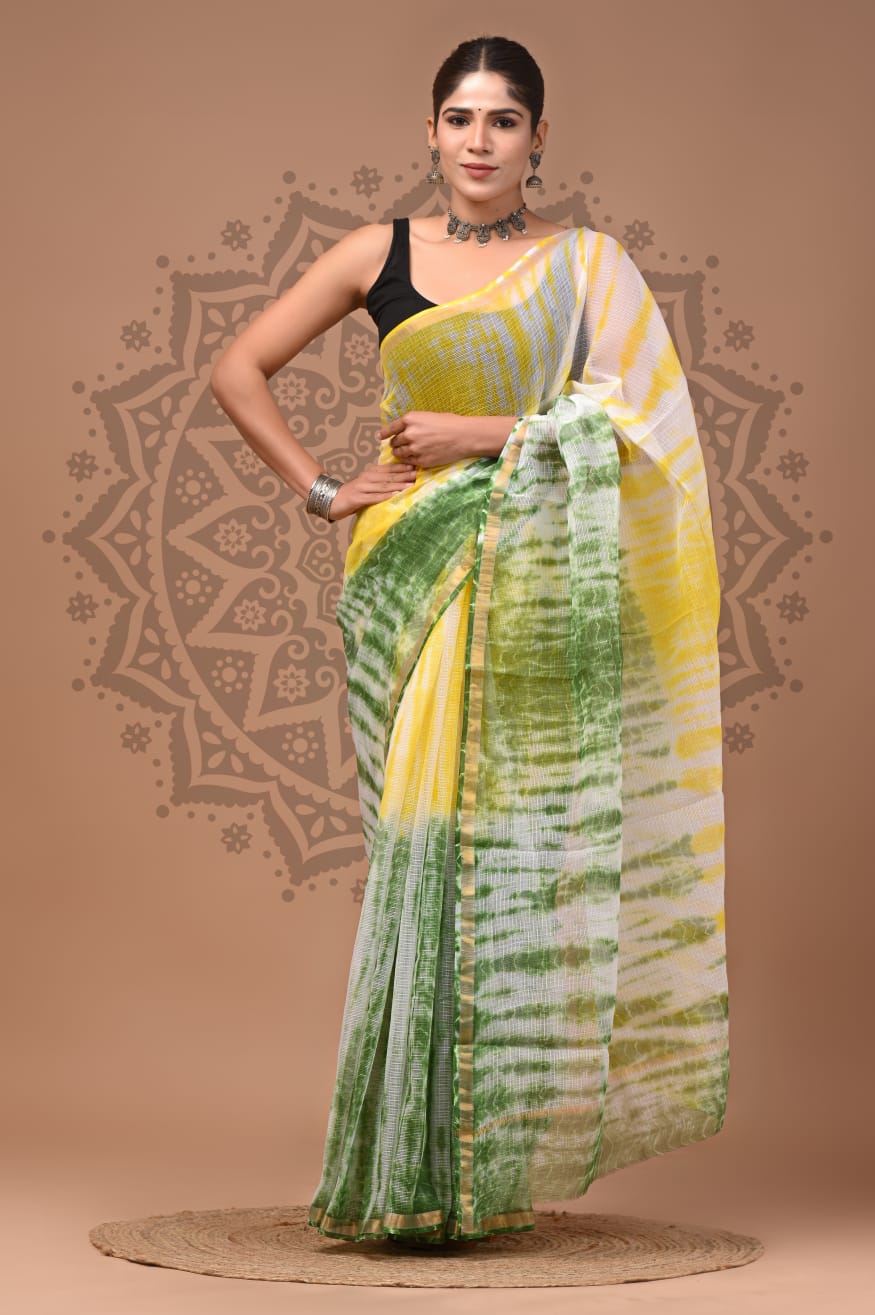 Multicolor Lehriya Print Cotton Saree