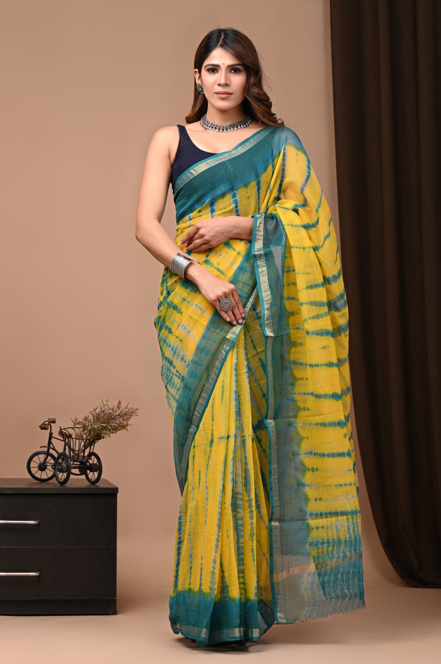 Multicolor Lehriya Print Cotton Saree