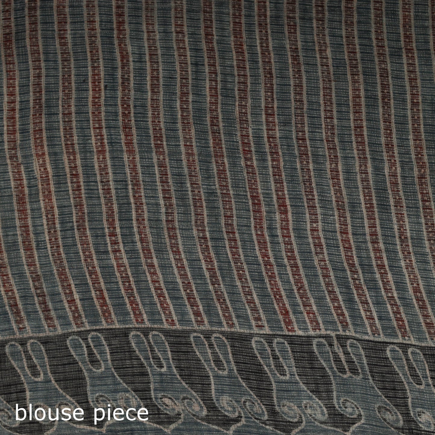 Multicolor Azrak Print Mul Cotton Saree With Unstitched Blouse Piece