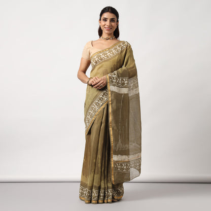 Shailja - Henna Print Cotton Silk Saree