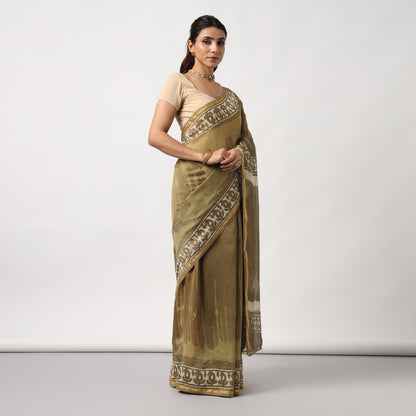 Shailja - Henna Print Cotton Silk Saree
