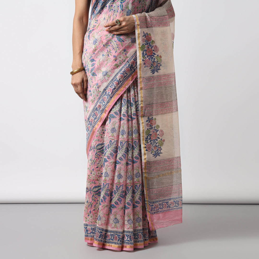 Bluebells - Print Cotton Silk Saree