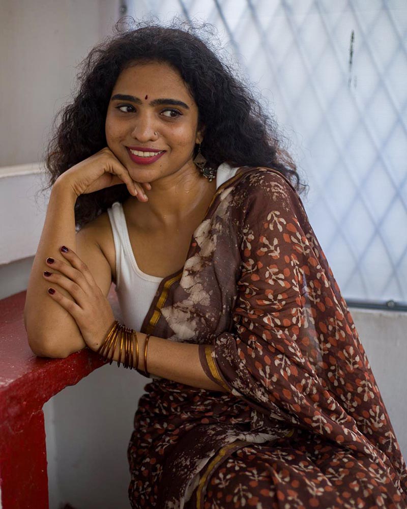 Cocoa Blossom - Cotton Silk Bagru Saree