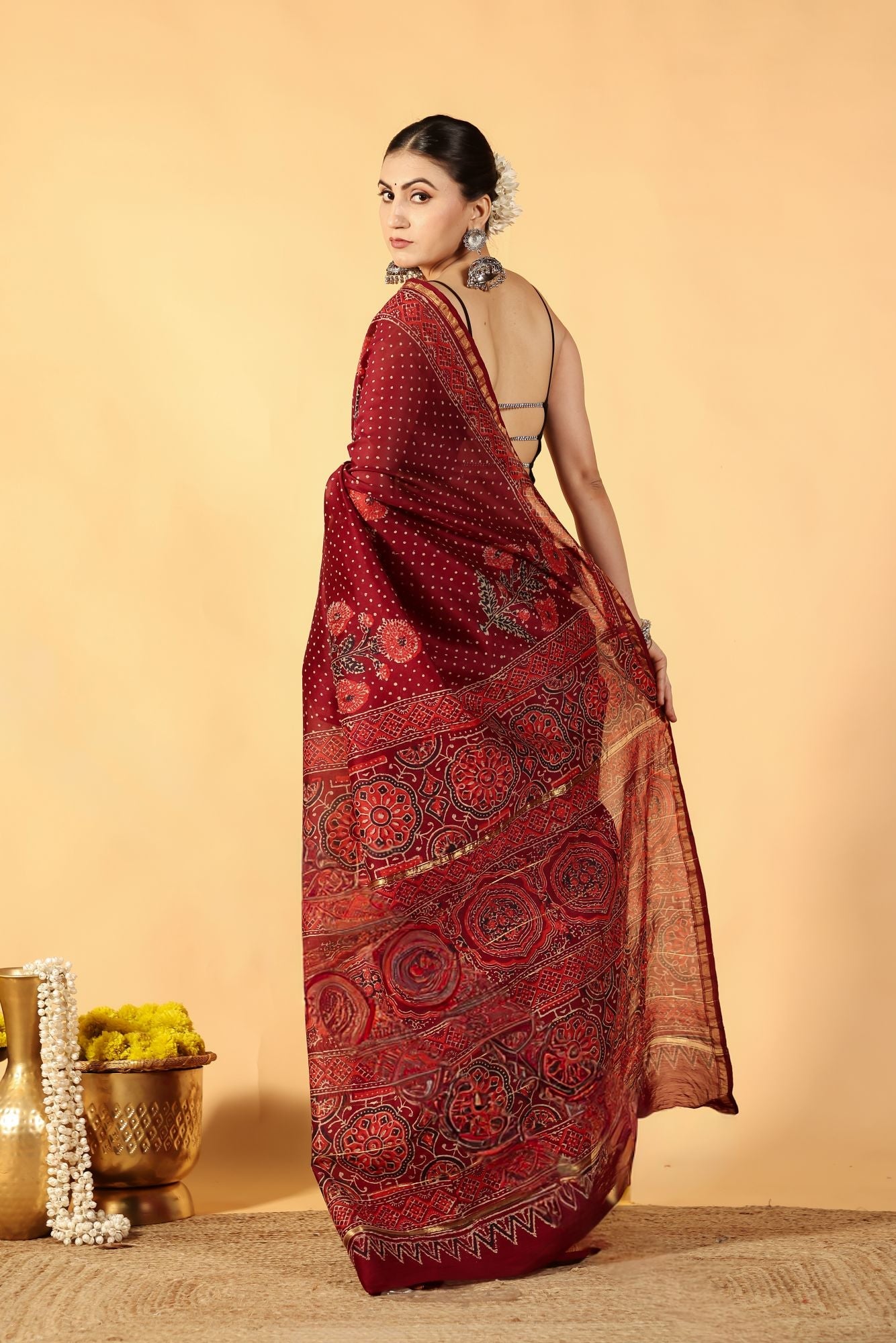 Anarika Floral Cotton Silk Saree