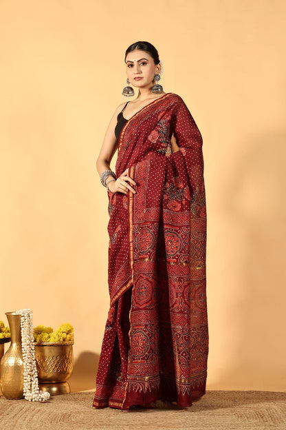 Anarika Floral Cotton Silk Saree
