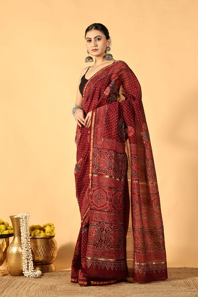 Anarika Floral Cotton Silk Saree