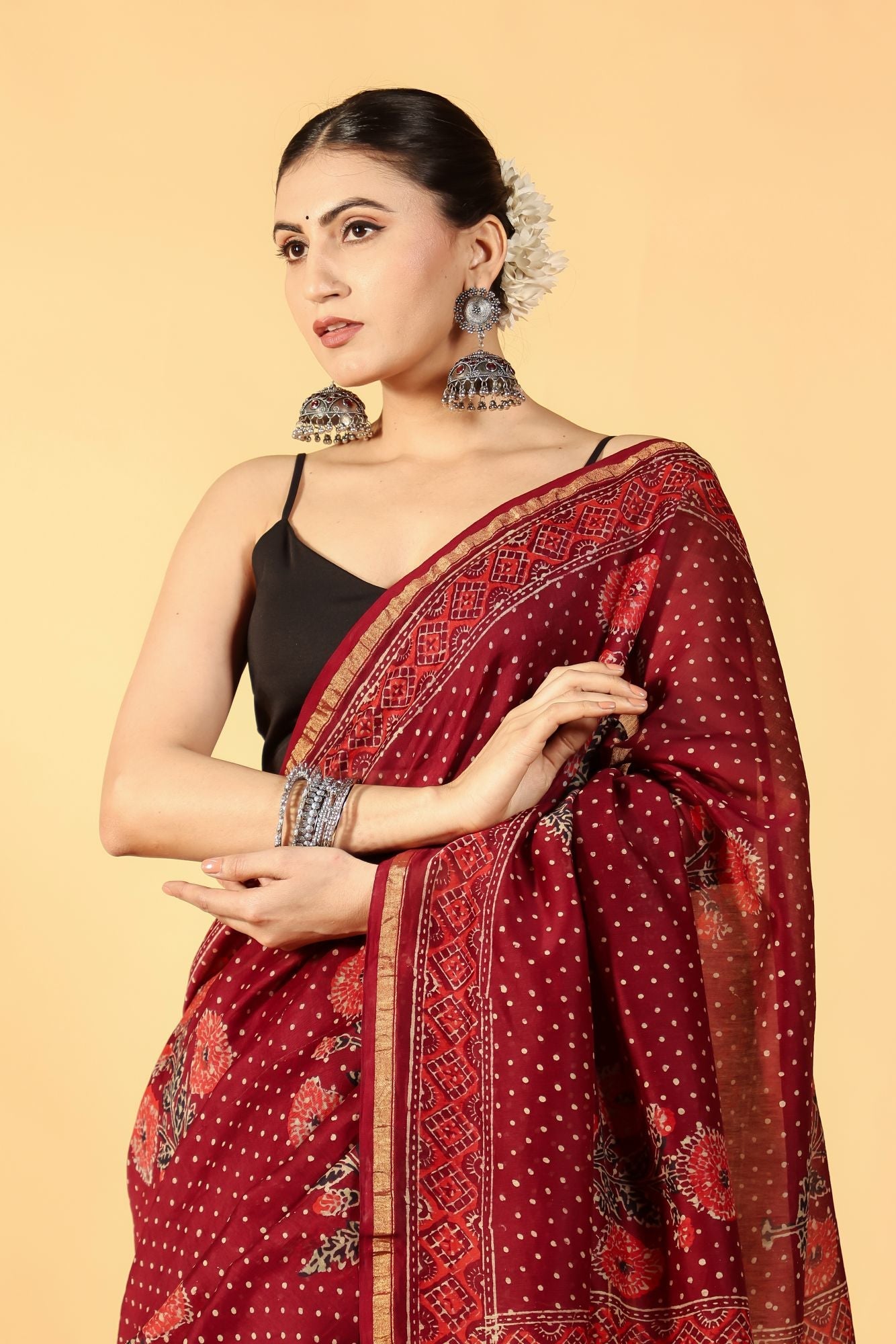 Anarika Floral Cotton Silk Saree