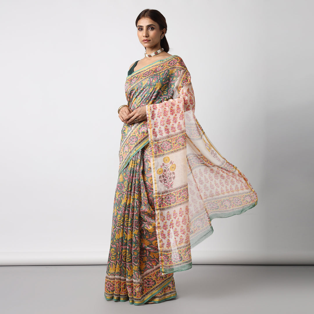 Garden of Secrets -Cotton Silk Saree