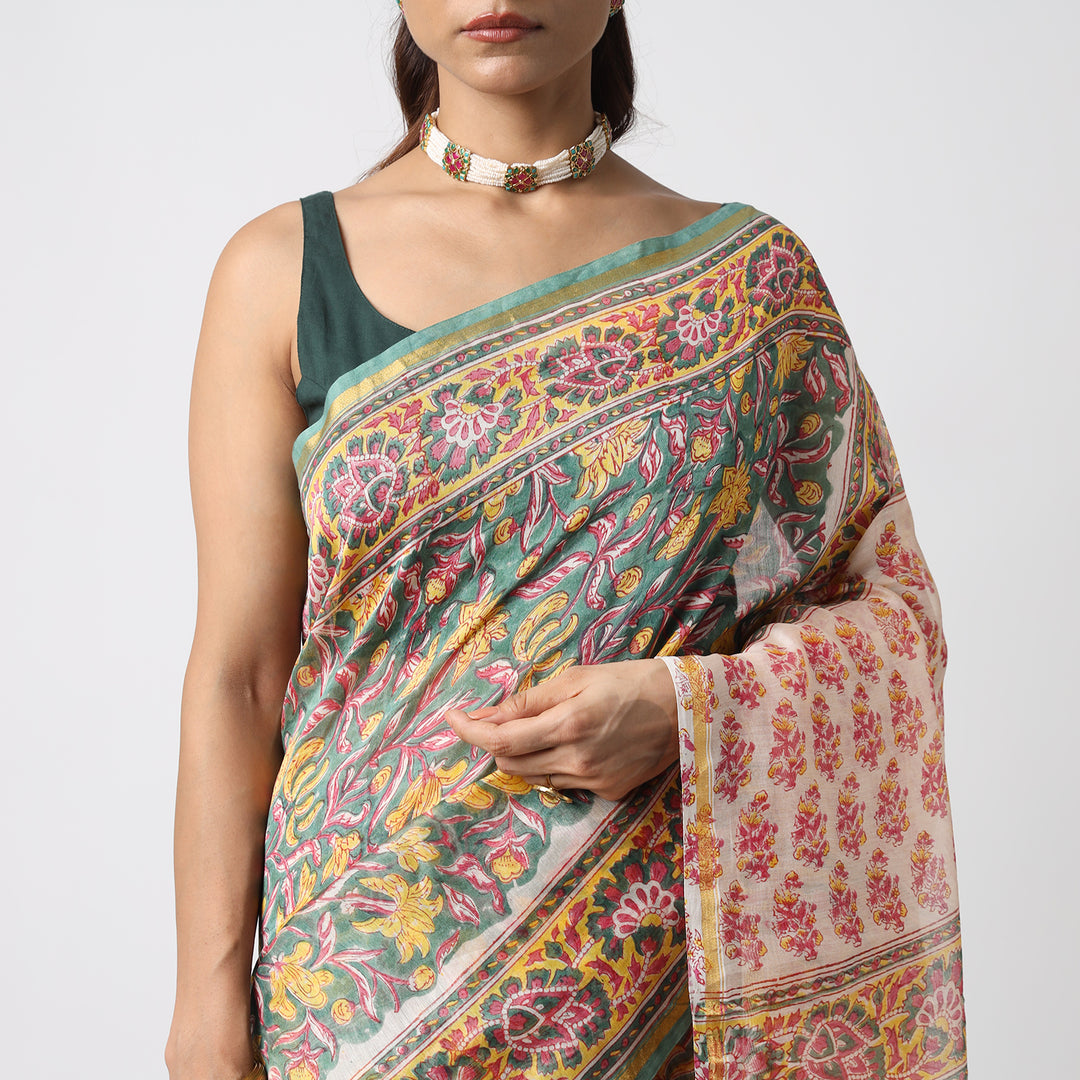 Garden of Secrets -Cotton Silk Saree