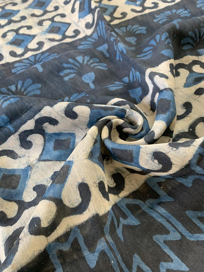 Indigo Prism - Cotton Silk Saree