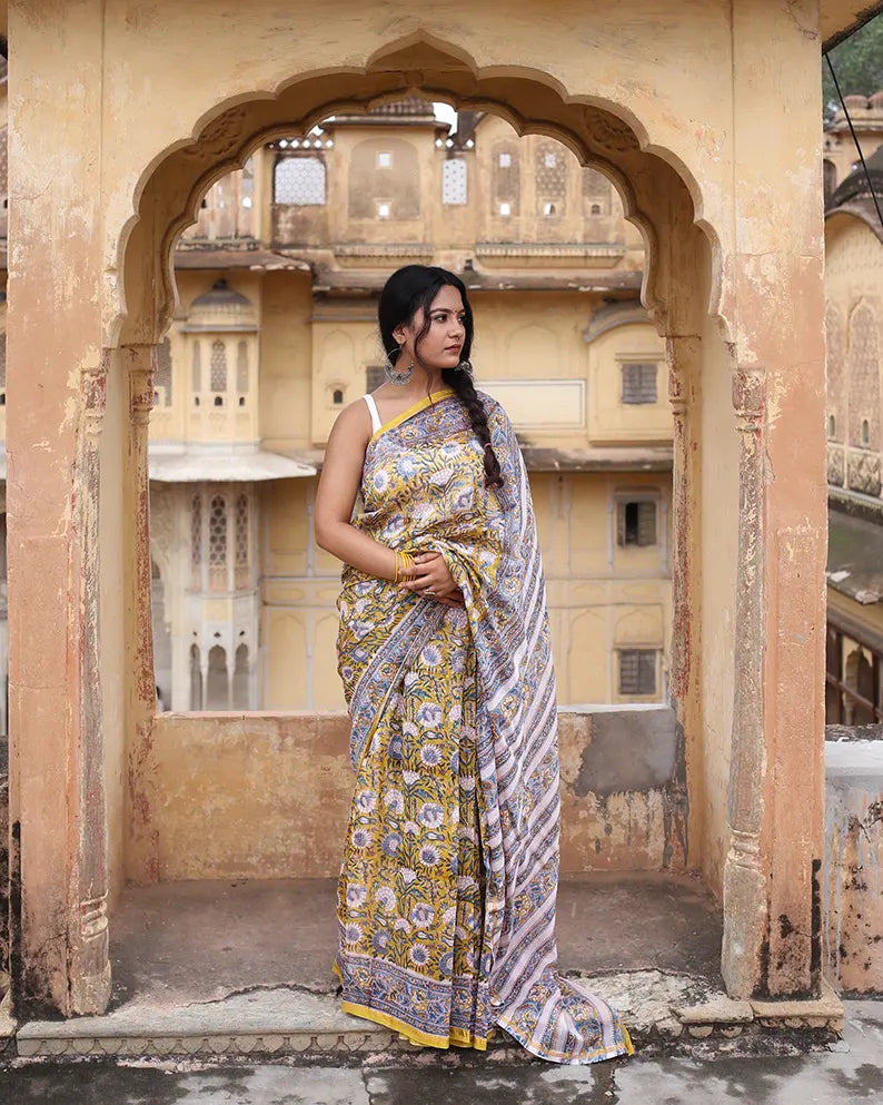 Jasmine Joy -Cotton Silk Saree