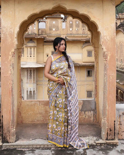 Jasmine Joy -Cotton Silk Saree