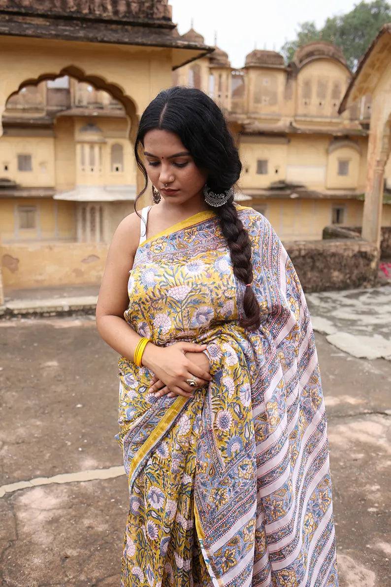 Jasmine Joy -Cotton Silk Saree
