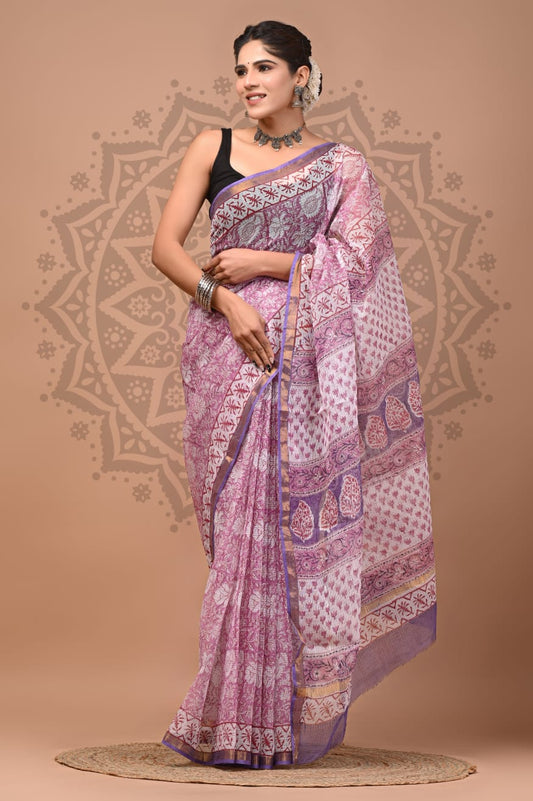 Multicolor  Digital Print Mul Cotton Saree With Unstitched Blouse Piece