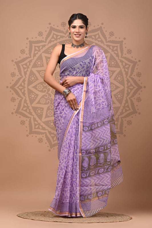 Multicolor  Digital Print Mul Cotton Saree With Unstitched Blouse Piece