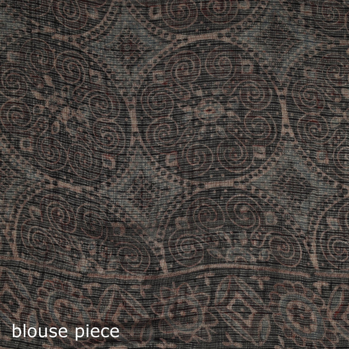 Multicolor Azrak Print Mul Cotton Saree With Unstitched Blouse Piece