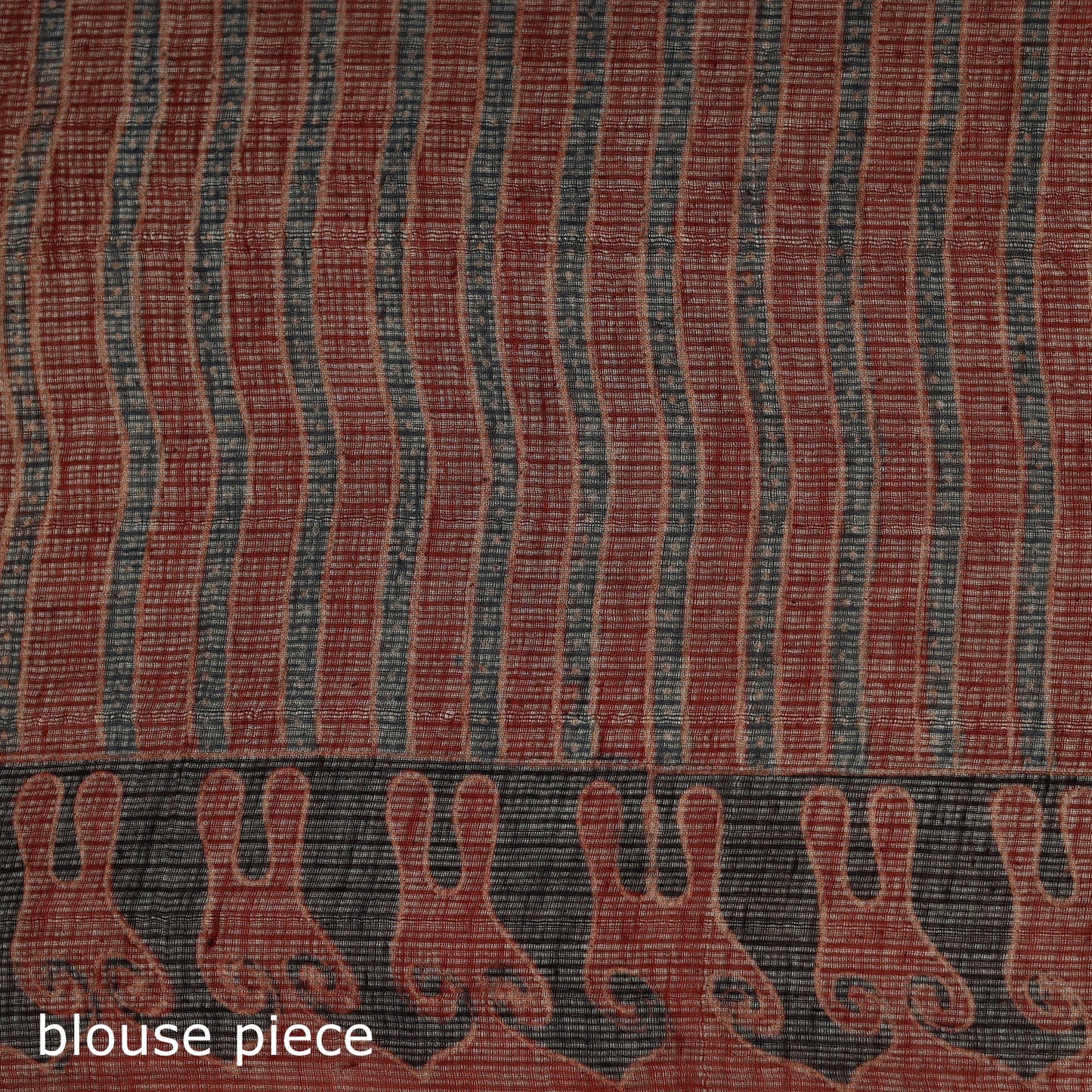 Multicolor Azrak Print Mul Cotton Saree With Unstitched Blouse Piece