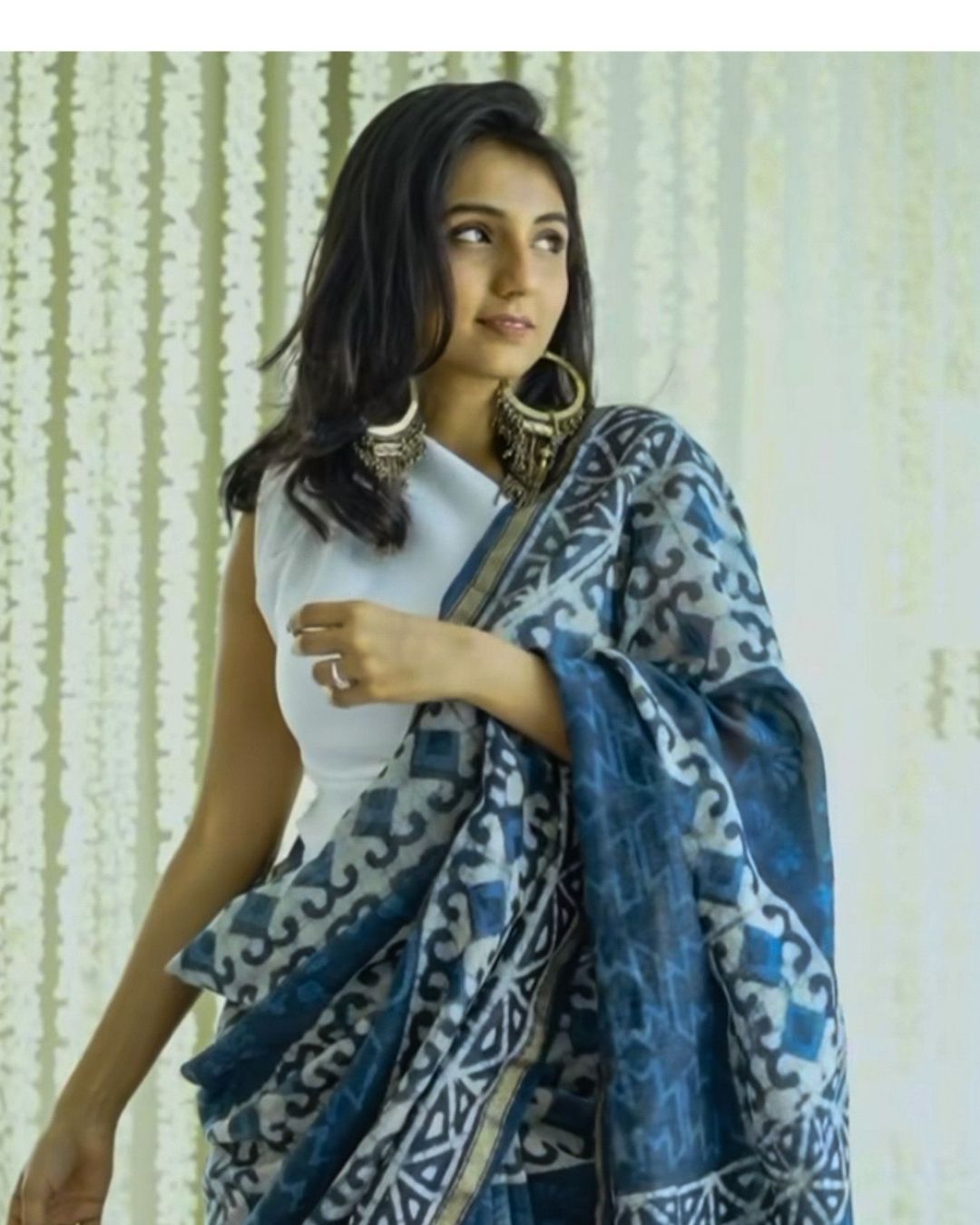 Indigo Chic Cotton Silk Saree