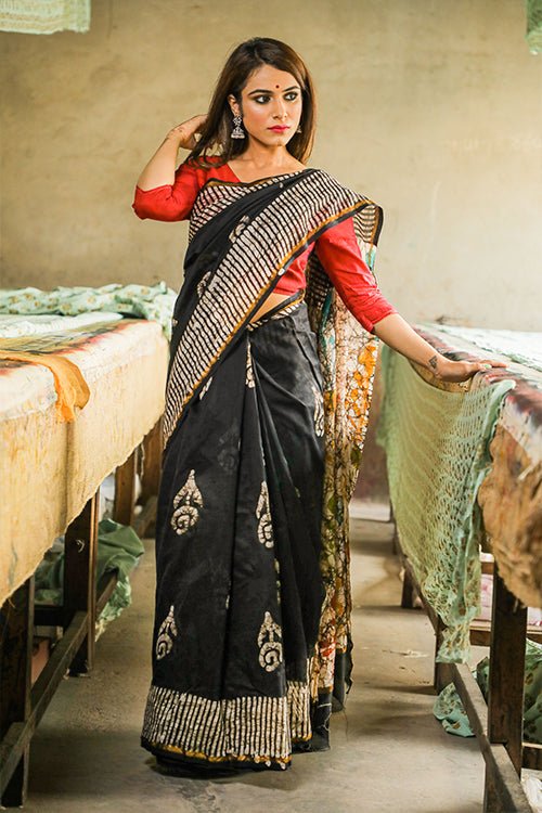 BATIK PRINT COTTON SILK SAREE