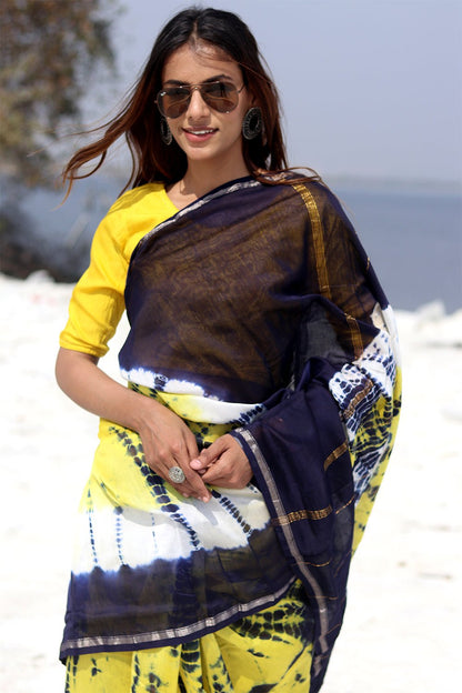 "BUZZING PANTHER" BANDHNI COTTON SILK SAREE