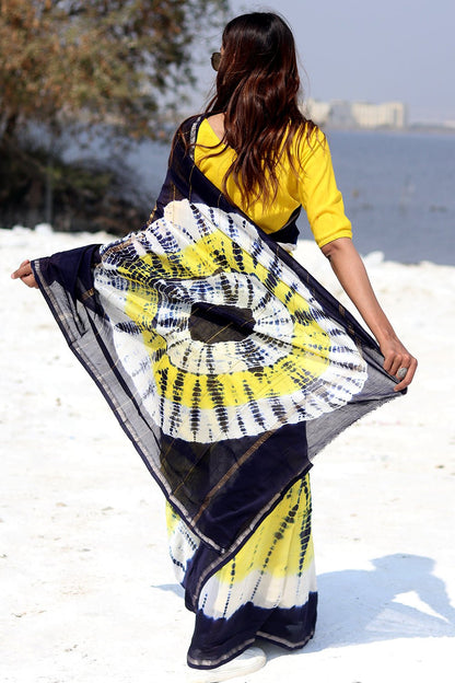 "BUZZING PANTHER" BANDHNI COTTON SILK SAREE