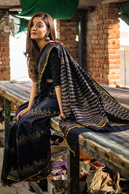 BINGO PRINTED COTTON SILK SAREE