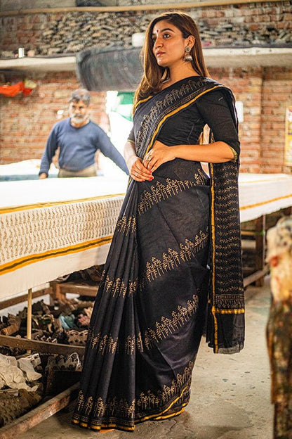 BINGO PRINTED COTTON SILK SAREE