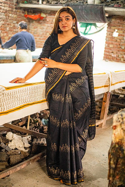 BINGO PRINTED COTTON SILK SAREE