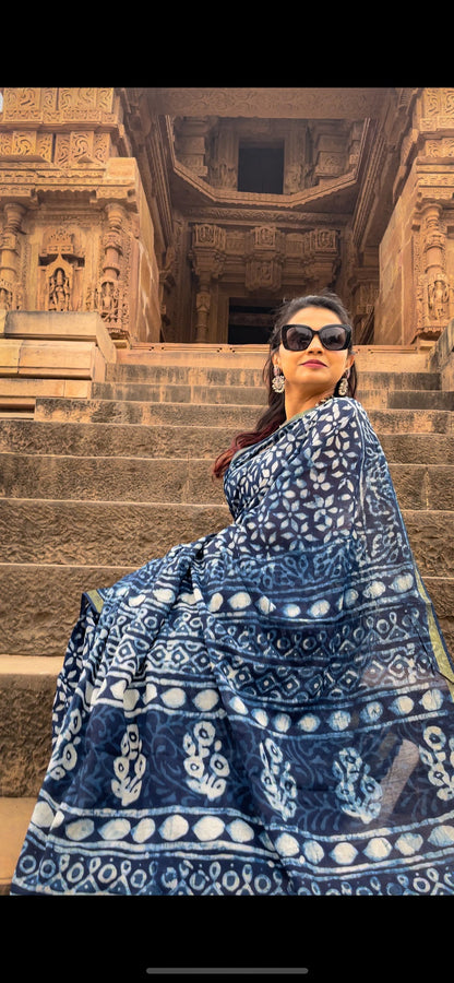 MULAN BLUE COTTON SILK SAREE