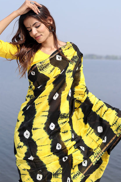 "KAALI PEELI" COTTON SILK SAREE