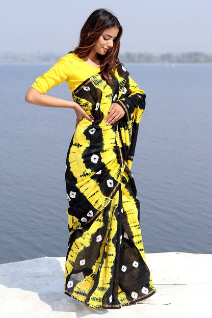 "KAALI PEELI" COTTON SILK SAREE