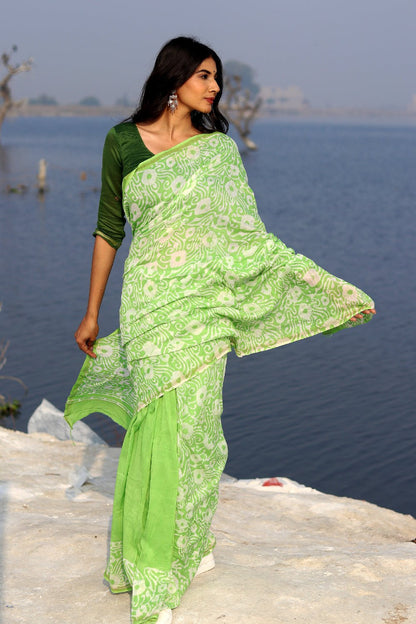 "KACHI KAIRI" BATIK COTTON SILK SAREE