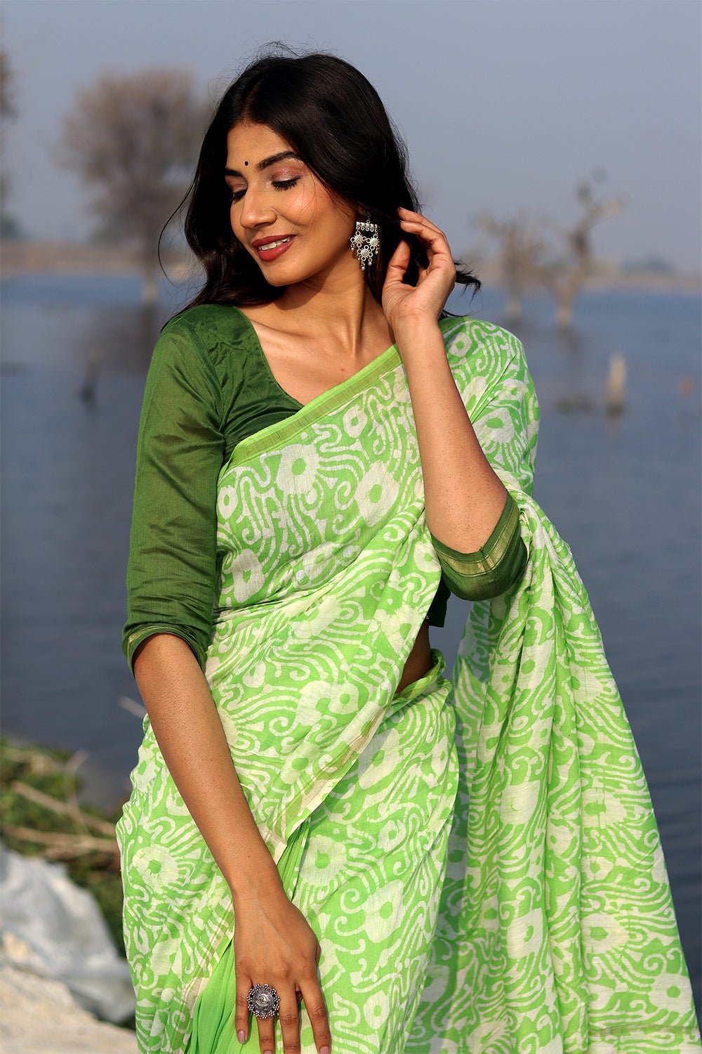 "KACHI KAIRI" BATIK COTTON SILK SAREE