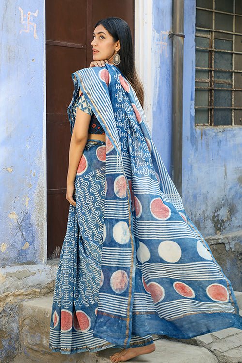"RESISTANCE" INDIGO PRINT COTTON SILK