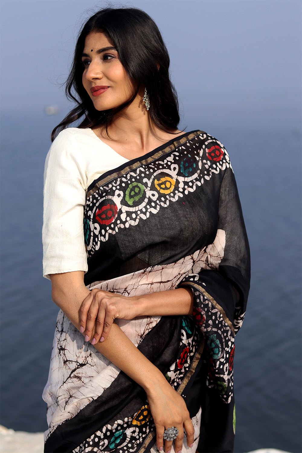"SALT & PEPPER" BATIK COTTON SILK SAREE