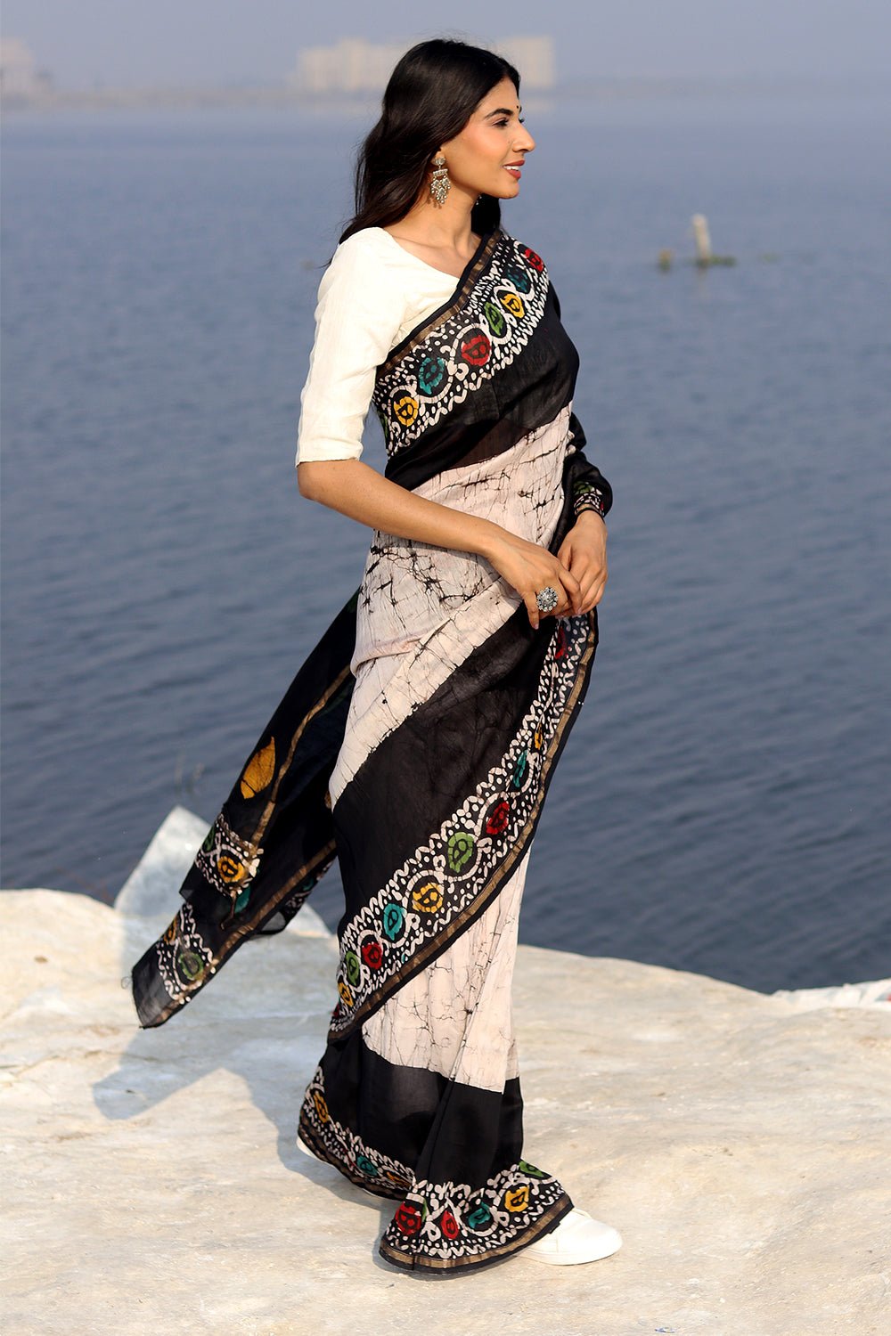 "SALT & PEPPER" BATIK COTTON SILK SAREE