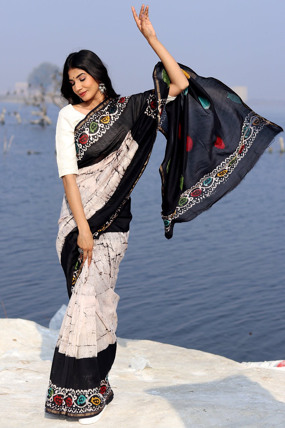 "SALT & PEPPER" BATIK COTTON SILK SAREE