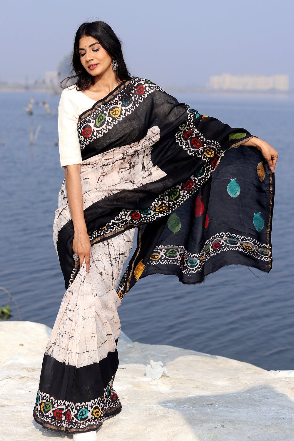 "SALT & PEPPER" BATIK COTTON SILK SAREE